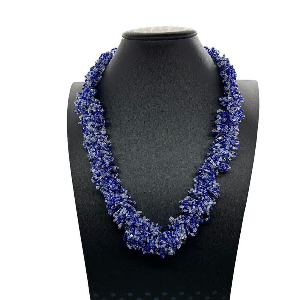 Himalayan Nepal Blue Micro Glass Cluster Bead Necklace Home Shopping Network New